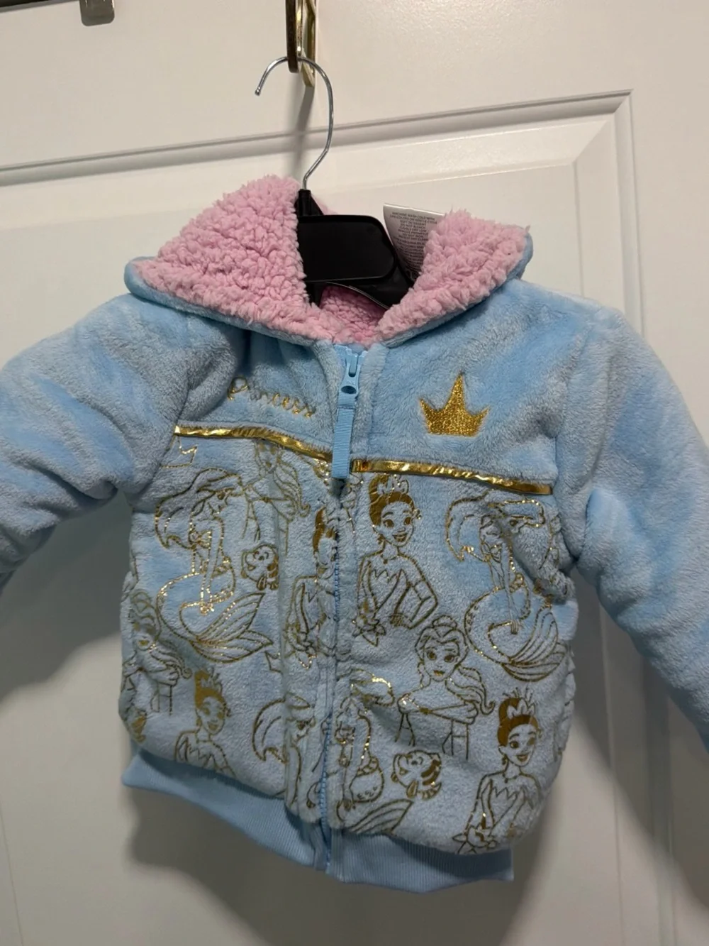 Disney Pink Plush Princess Hooded Jacket